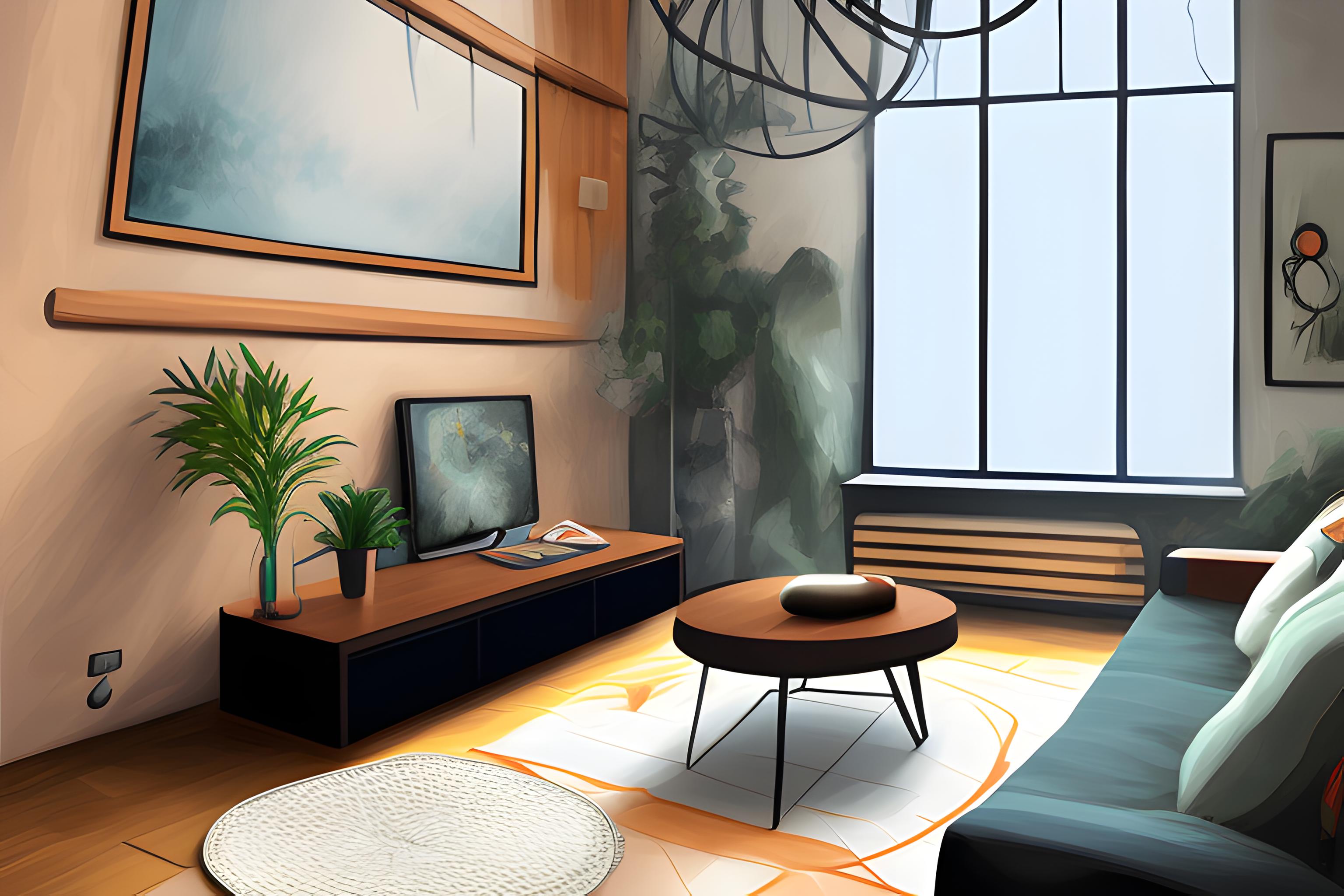 living room, digital art